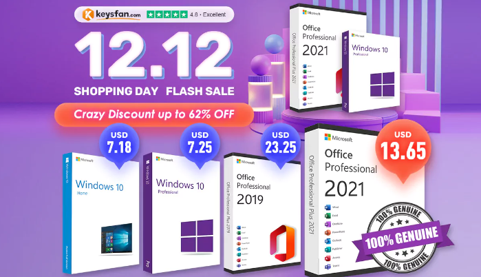 图片[1]-Keysfan 双十二促销：正版 Windows 10 Pro 最低价，Office 2021 仅售 $13.65！-特资啦！个人资源分享站