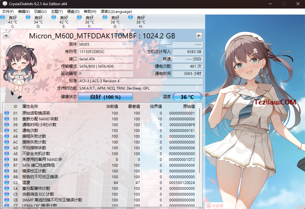 图片[8]-CrystalDiskInfo 9.2.1 Aoi Edition 硬盘检测工具 可检测详细数据与硬盘健康-特资啦！个人资源分享站