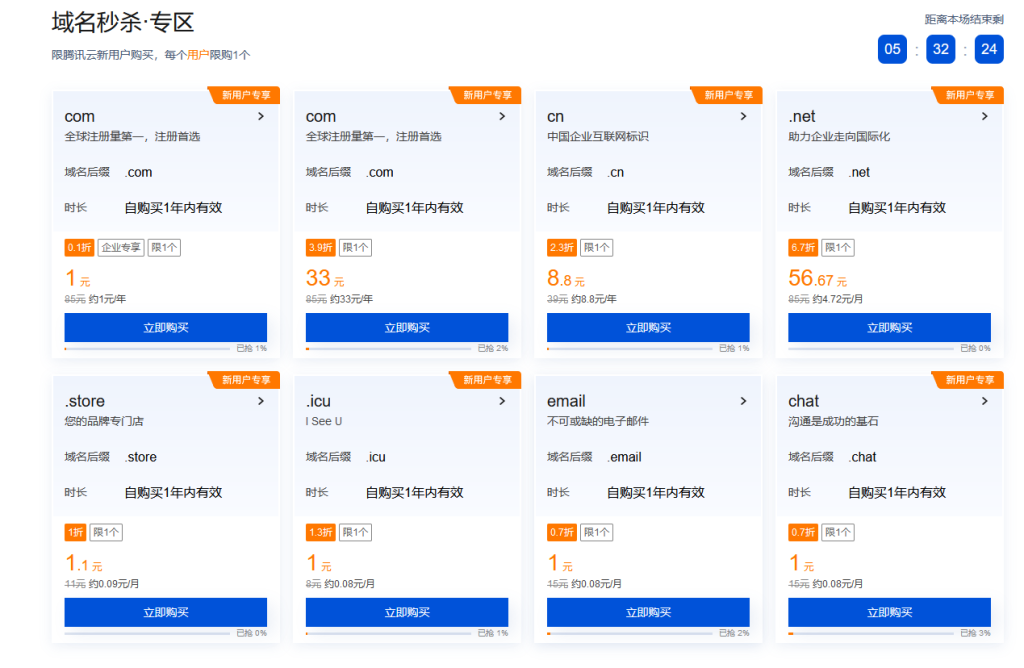 图片[1]-腾讯云 email域名限时1元注册 有需要的朋友速注册-特资啦！个人资源分享站